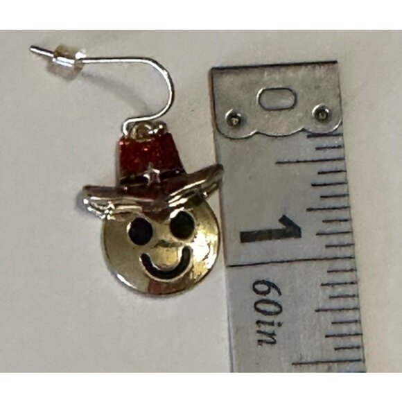 Faded Glory Gold Smiley Cowboy Emoji Necklace Earring Fashion Jewelry Set - Picture 10 of 10